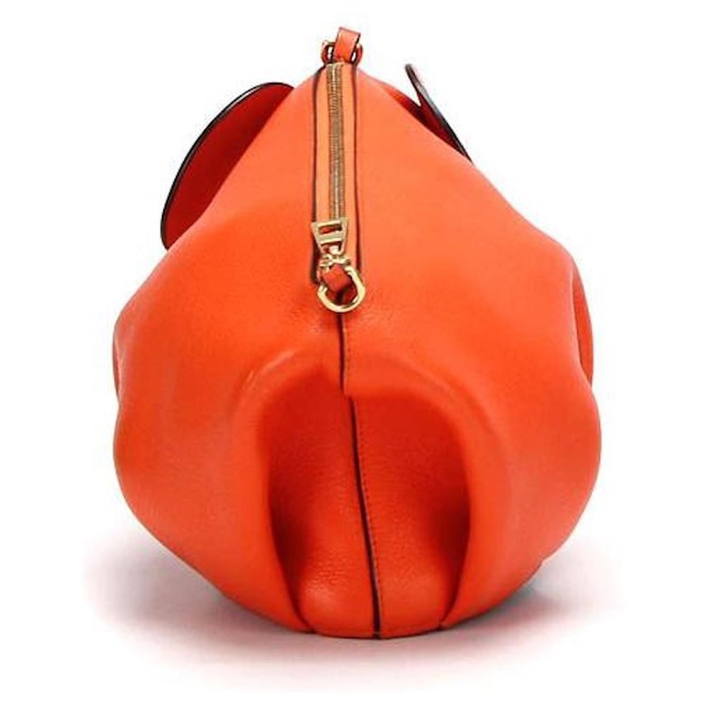 Mini Elephant Calfskin / Leather Crossbody Shoulder Bag in VIVID ORANGE - Picture 5 of 14